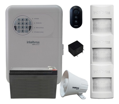 Kit Alarme Intelbras Anm 24 Net 3 Sensor Presença Pet S Fio