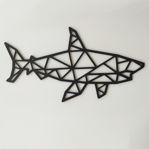 Figura Geométrica Decorativa En Mdf Tiburon B