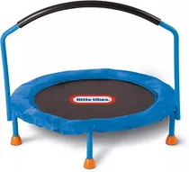 Comprar Trampolín Little Tikes Azul Infantil Con Polipropileno Color de la lona de salto Negro Color del cobertor de resortes Azul marino