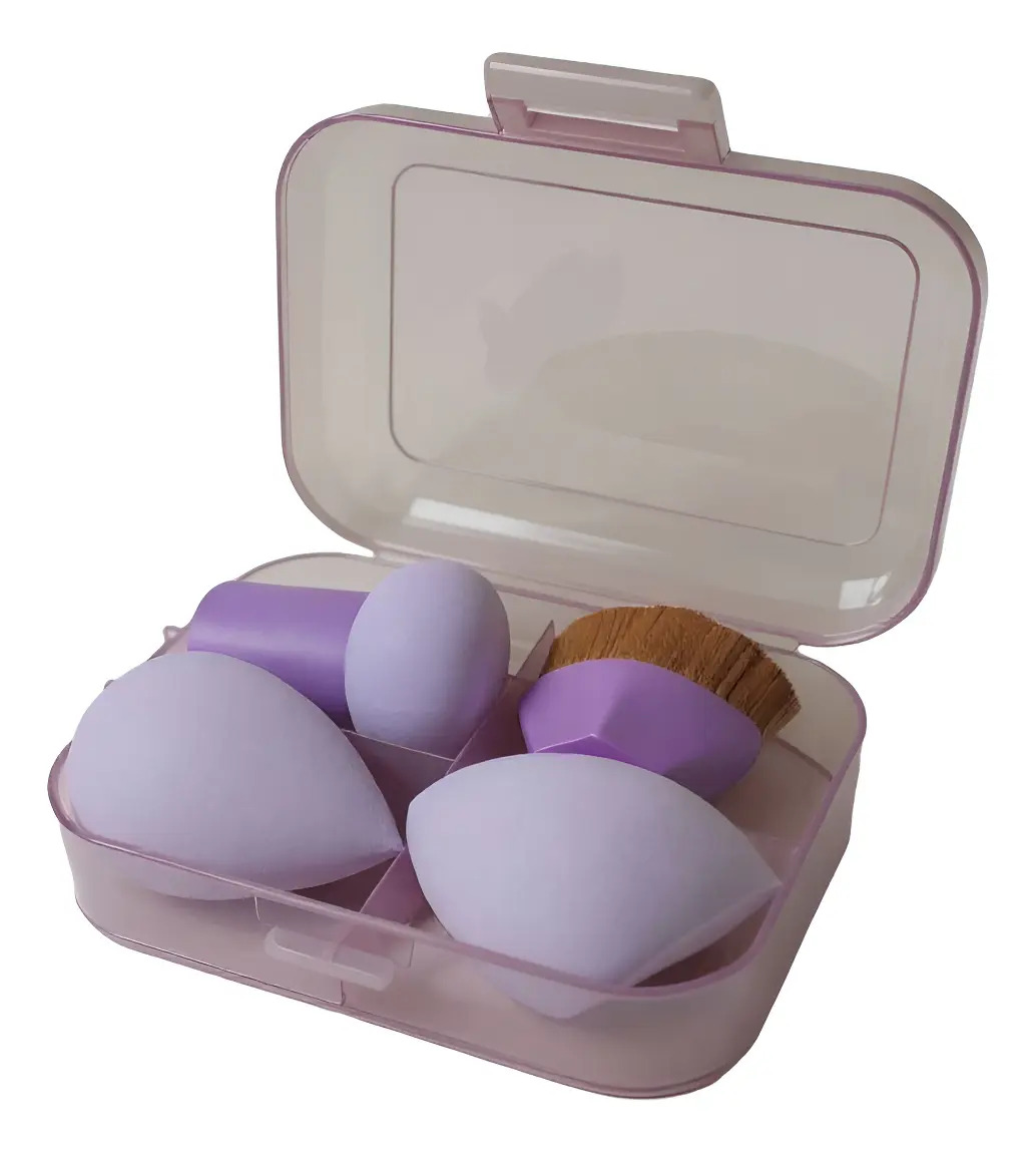 Bu.Bo Kit de Esponjas e Pincel Hexagonal para Base e Corretivo