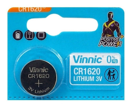 10 X Vinnic Cr1620 3v P/ Luces, Alarmas, Relojes