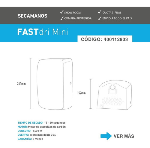 Secamanos Electrico Inelec X 2 U Fastdri Mini Automatico