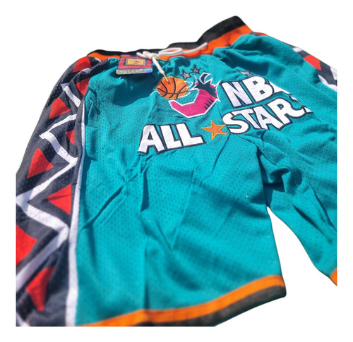 Short Nba Just Don All Stars Game 1996 Juego De Las Estrella Azul Petróleo L