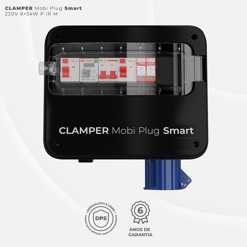 Clamper Mobi Plug Smart 220v 8+5kw P Ir M - Tomada Residenci