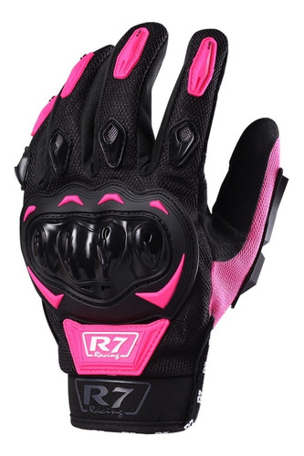 Guantes Para Motociclista R7-1 Racing Touch/limpiador Rosa
