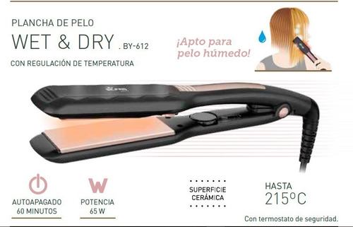 Imagen 4 de 10 de Planchita Pelo Mojado Digital Plancha Cabello Humedo Ceramic Garantia Oficial