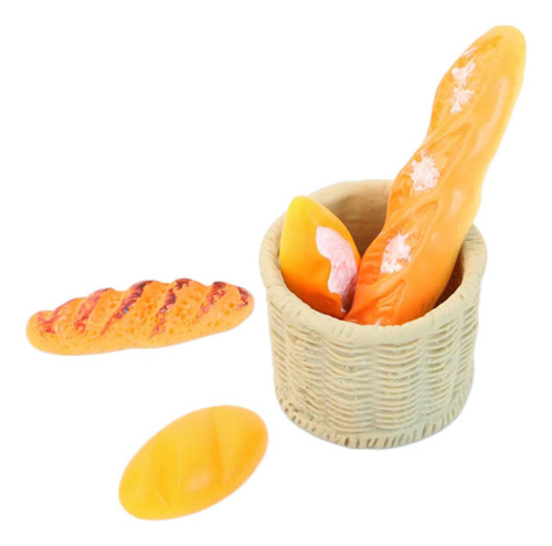 New,, 1:12 Baguette Set Accesorio De Comida Rápida En