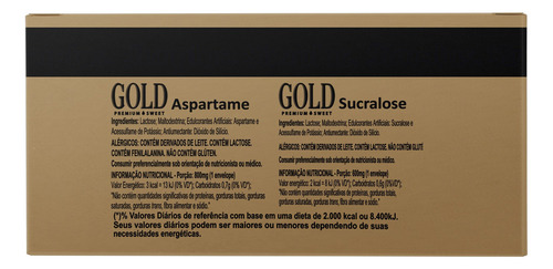 Adoçante Gold Aspartame em pó sem glúten 800 g 1000 u