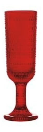Jogo 6 Taças Champanhe 160ml Pérola Rubi Vermelho Ke Home
