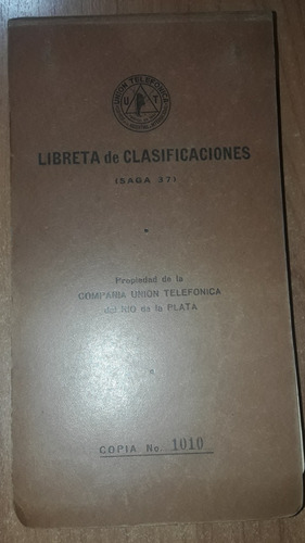 Libreta De Clasificaciones  Compañia Union Telefonica