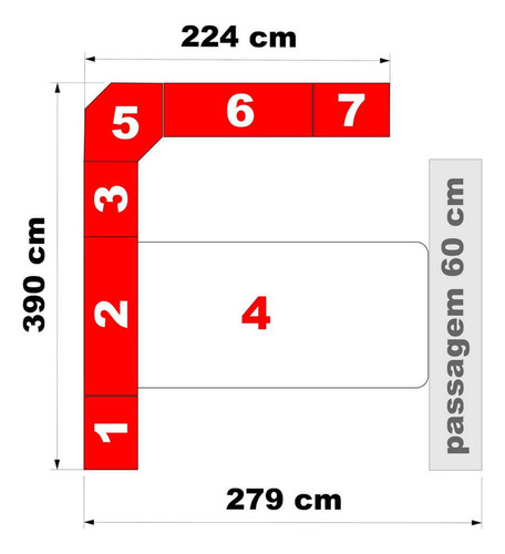 Guarda-roupa De Canto Queen Size Sem Cama 1222sq San Remo