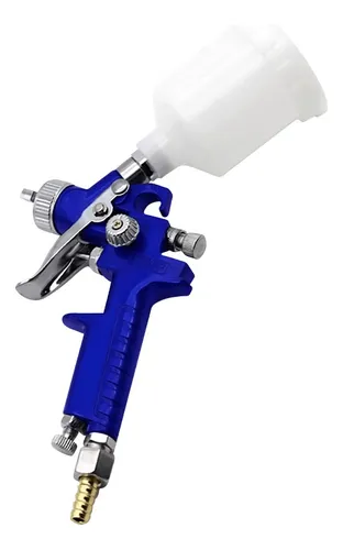Pistola Pintor Auto Soplete Retoques Mini Hvlp Pico 1.0mm Color Azul