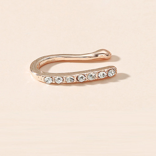 6 Anillos Nasales Falsos Adornados Con Diamantes De Imitació