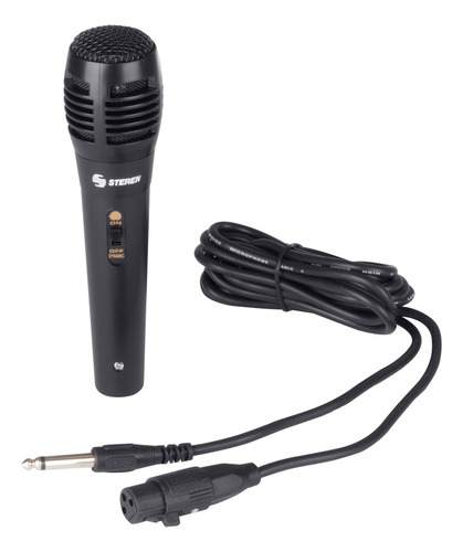 Micrófono Dinámico Unidireccional Xlr Steren Mic-110 Negro