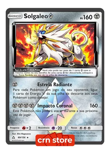 Carta Pokémon Lendário Solgaleo Gx Sol E Lua