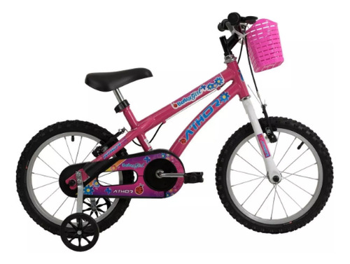 Bicicleta Infantil  - Athor - Baby Girl - Rosa / Com Cesta