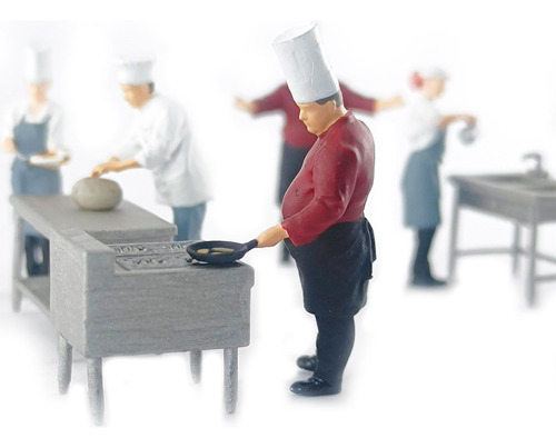 2 Figuras De Chef Para Modelos De Trenes De Ferrocarril
