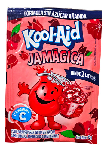 Caja Con 6 Sobres Kool Aid Jamaica Jamágica 15g Rinde 2l C/u