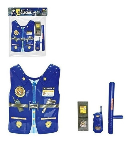 Colete Brinquedo Kit Policial Com 6 Acessórios Menino