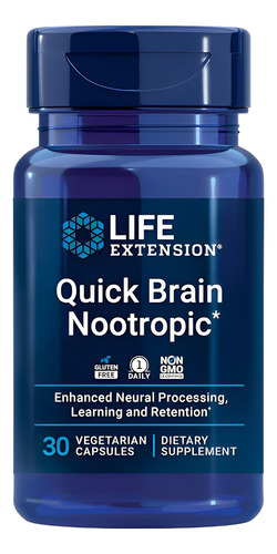 Nootrópico Quick Brain Life Extension 30 Caps 5un Sabor Sem Sabor