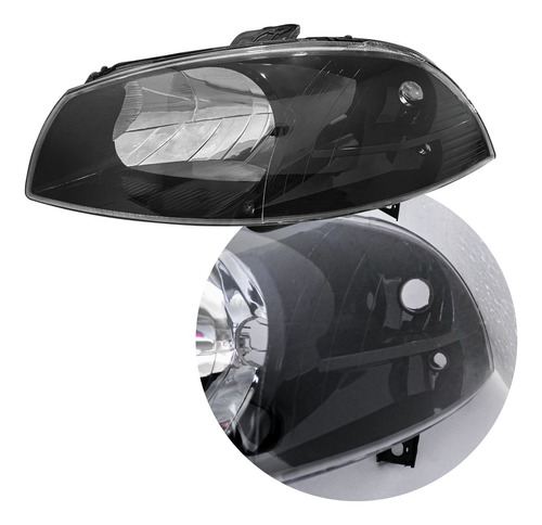 Par Farol Principal + Lâmpada Fiat Siena G4 09 10 À 15 Preto