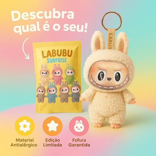 Labubu Pelúcia Pop Monstros Chaveiro Colecionável Surpresa
