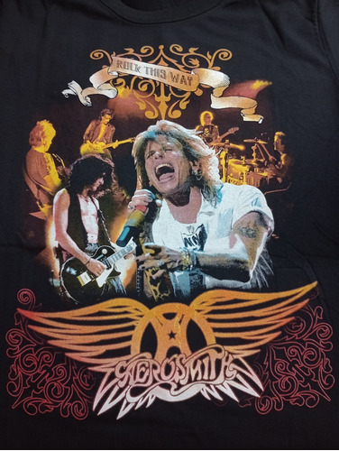 Remera-negra-aerosmith-rock This Way 