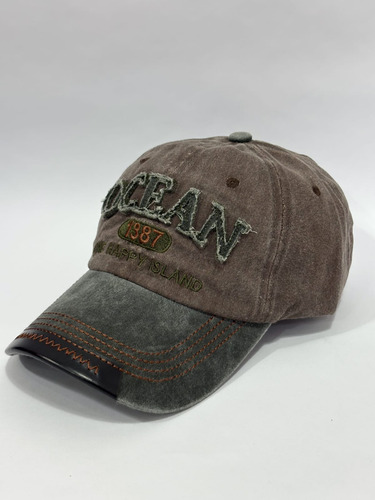 Gorra Bordado Ocean Importado Visera Algodon Inversionesjt Verde/marron Regulable