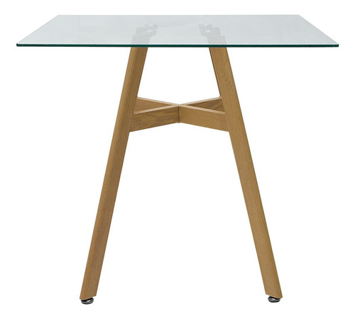 Imagem 2 de 5 de Mesa De Jantar Quadrada Com Tampo De Vidro Valencia 80 Cm