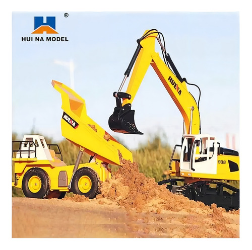 Caminhão basculante de mineração Huina 1517 1/24 com controle de rádio, cor amarela