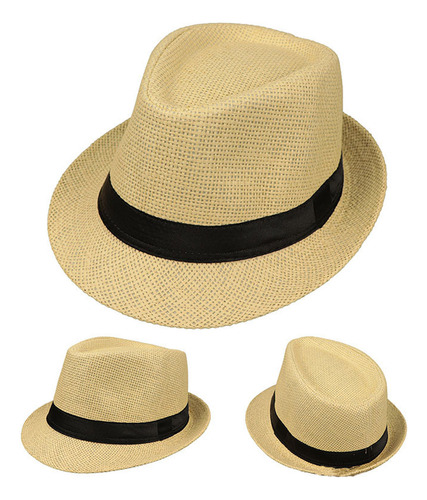 Sombrero De Paja De Ala Corta Para Hombre Y Mujer, Gorra De