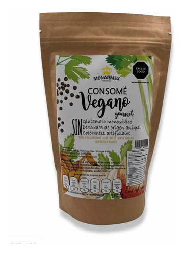 Sazonador Consomé Vegano Vegetariano  Monarca Premium 300gr