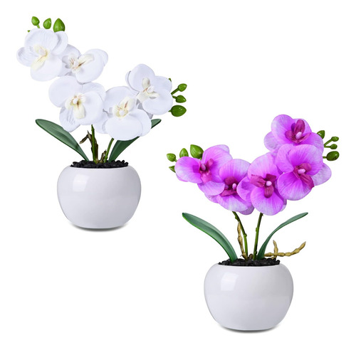 Ddhs 2 Flores Artificiales De Orquídeas, Forma Ajustable De