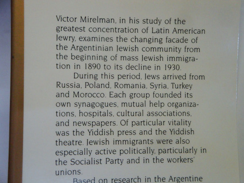 Jewish Buenos Aires 1890 - 1930 Victor A. Mirelman