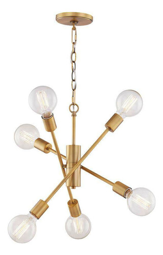 Lampara De Techo Colgante Moderna Candelabro 6 Luces 110v Estructura Dorado