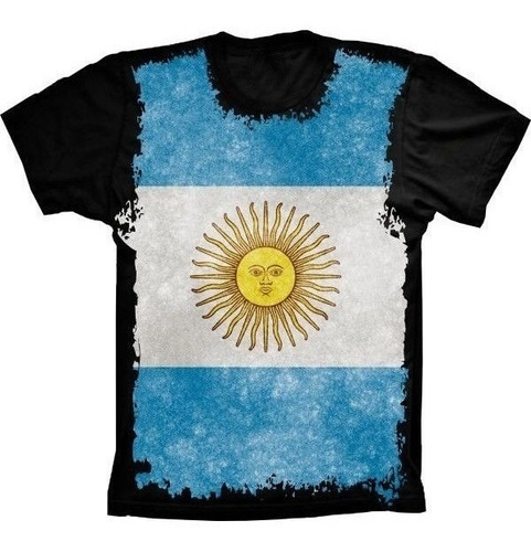 Camiseta Estilosa 3d Fullprint Bandeira Da Argentina