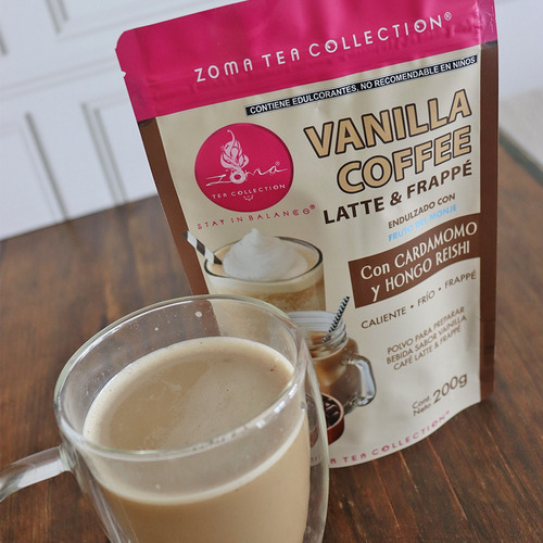 Café Soluble Zoma Tea Vanilla Coffee Latte & Frappe Con fruto del monje Zoma Tea Collection 200g