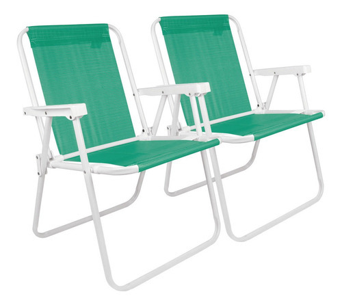 Sillón Playa Camping Pescador X 2 Acero Sannet Mor Color Verde