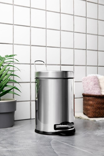 Lixeira Inox 12 Litros Com Pedal E Cesto Removível Estilo