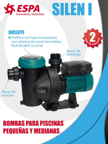 Bomba Para Alberca Espa Serie Silen 1/2 Hp 115v Silen-i-50-1