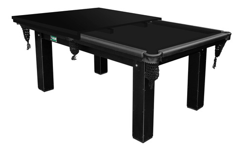 Mesa De Sinuca E Jantar Eco 1,84 X 1,14 M Dfn Black (4 Pés)