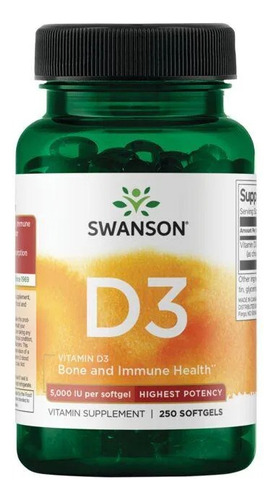 Vitamina D3 5000 Iu  250 Softgels Swanson