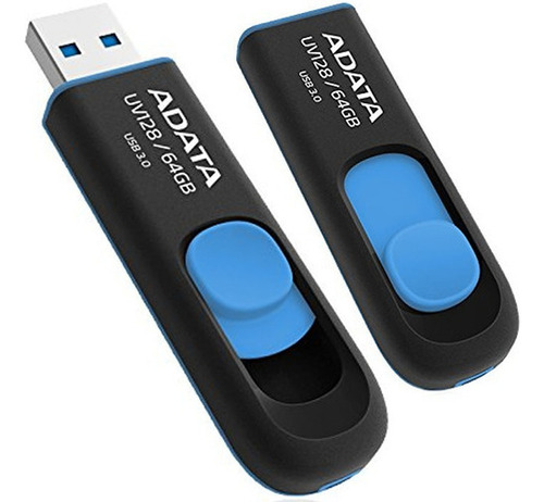 3pzs Memoria Usb Adata Dash Drive Uv128 64gb Usb 3.0 Negro/v Color Negro/azul Auv128-64g-rbe