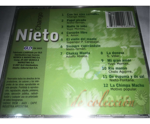 El Chango Nieto De Colección Cd Nuevo Original Cerrado