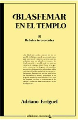 Blasfemar En El Templo - Adriano Erriguel