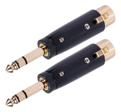 2 Adaptadores Xlr Hembra A 1/4 Macho, Conector Estéreo De 6,