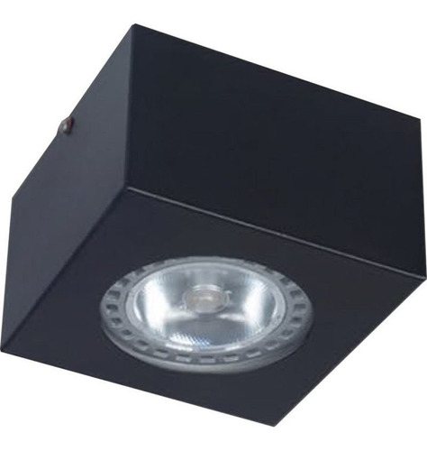 Plafon Monaco Ar111 Unidireccional Con Vidrio Negro Led Gu10