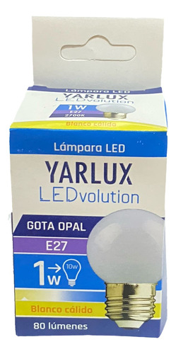 Lámpara Gota Opal 1w Luz Cálida Guirnalda Yarlux