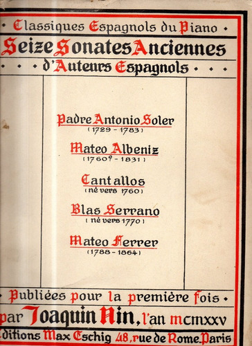 Seis Sonatas Antiguas De Autores Españoles  Partitura