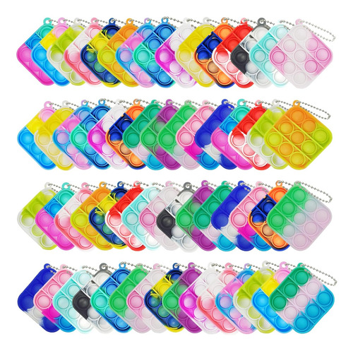 120 Piezas Mini Pop Bubble Fidget Toys, Llavero De Silicona